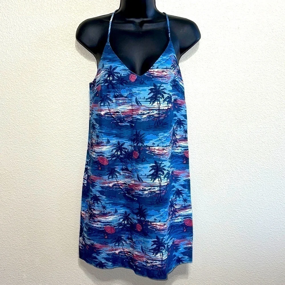 J.Crew Tropical Palm Tree Beach Dress